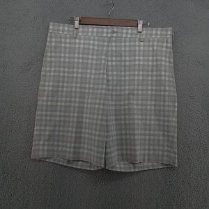 Nike Golf Shorts Mens 38 White Gray Check Plaid White Swoosh Dri-Fit